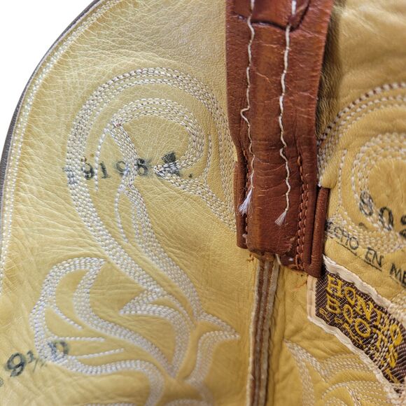 Hondo Men's Brown Goat Leather‎ Cowboy Boots Size 9.5D Western - Picture 14 of 16